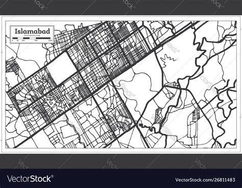 Islamabad pakistan city map in black and white Vector Image