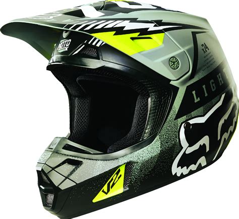 Fox Racing Adult Army Green/Black V2 Vicious Dirt Bike Helmet MX ATV ...