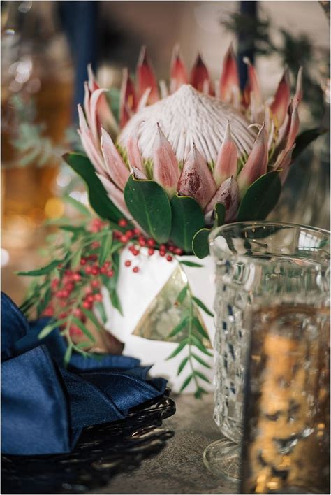 Protea Flower Arrangement | Wedding Reception and Party Decor | Wedding reception flower ...