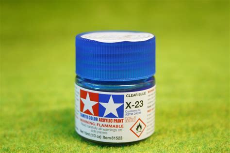 Tamiya Color GLOSS CLEAR BLUE Acrylic Mini Paint X23 10mls – ARCANE Scenery and Models