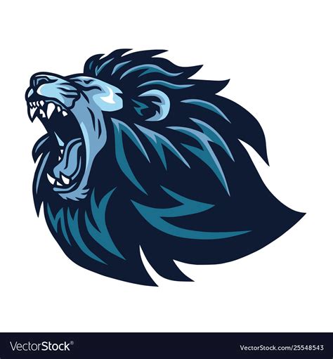 Lion head roaring logo Royalty Free Vector Image