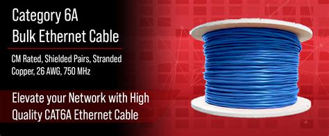 CAT6A Shielded Bulk Ethernet Cable, 26 AWG — Primus Cable