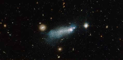 Hubble Views Blue Compact Dwarf Galaxy SBS 1415+437