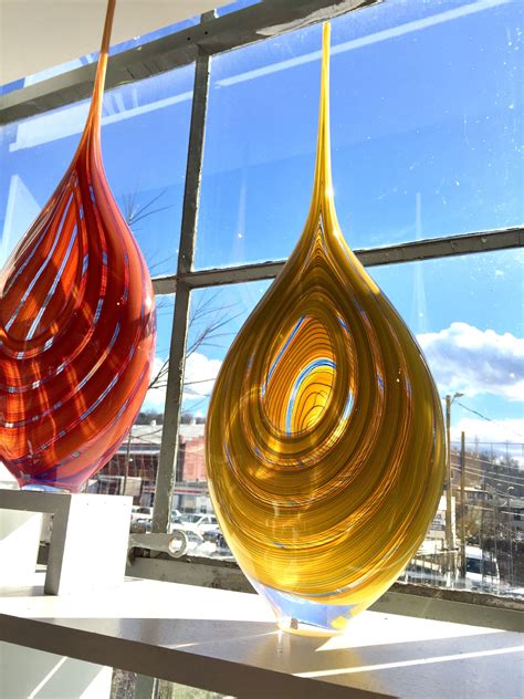 Hand-blown Glass Teardrop Sculpture | Glass blowing, Contemporary glass art, Hand blown glass art