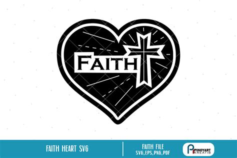 Faith SVG File, Faith Heart SVG, Heart SVG (138790) | SVGs | Design Bundles