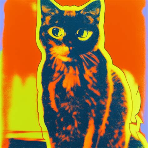 Andy Warhol Cat Portrait · Creative Fabrica