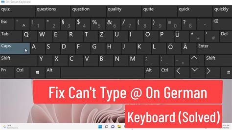 Fix Can't Type @ On Germany Keyboard - YouTube