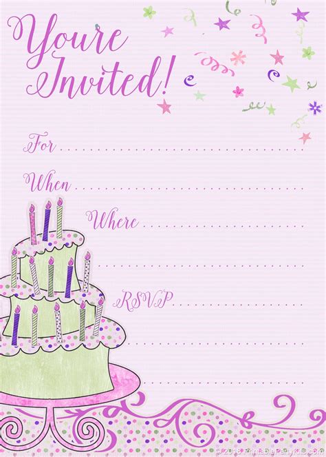 Printable Birthday Invitation Card Template - Printable Templates Free