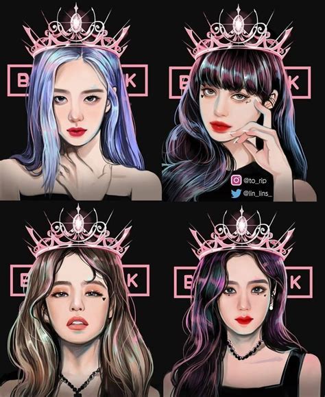 Blackpink fanart | Blackpink, Black pink instagram, Black pink kpop