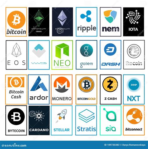 A Set of Logos of Crypto-currencies Editorial Stock Photo ...