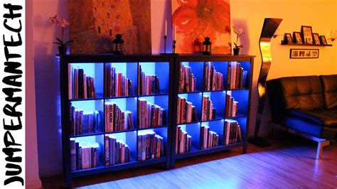 How To Install LED Strip Lights Under Bookshelf (LED Bookshelf Lighting) DIY - YouTube