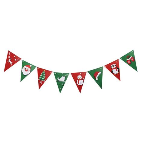 8pcs Merry Christmas Banner Winter Christmas Snowman House Garden Flag Holiday Yard Banner ...