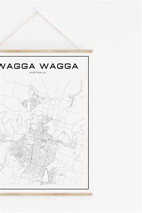 Wagga Wagga City Map Art Australia Wall Art | Etsy