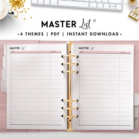 Master List - World of Printables