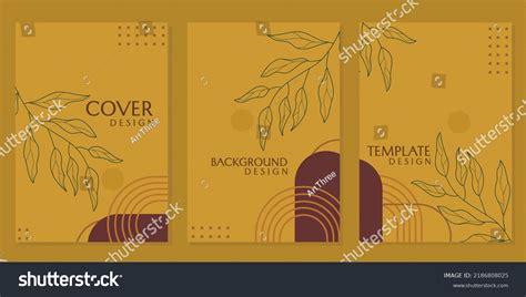 Aesthetic Book Cover Template Set Brown Stock Vector (Royalty Free ...