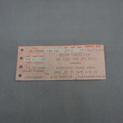 VINTAGE SESAME STREET Live Big Bird Ticket Stub Pittsburgh Civic Arena 1988 £39.98 - PicClick UK