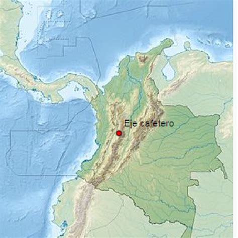 Mapa de Colombia y ubicación geográfica del Eje Cafetero Figure 1. Map ...