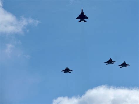 F-15s Fly the Missing Man Formation