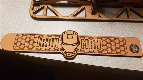 Lasercut Leather Bracelet (Iron Man) : r/lasercutting