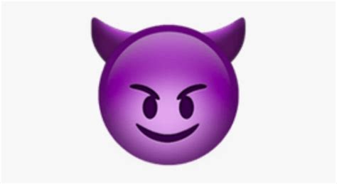 Purple Devil Emoji Png - Devil Emoji, Transparent Png , Transparent Png Image - PNGitem