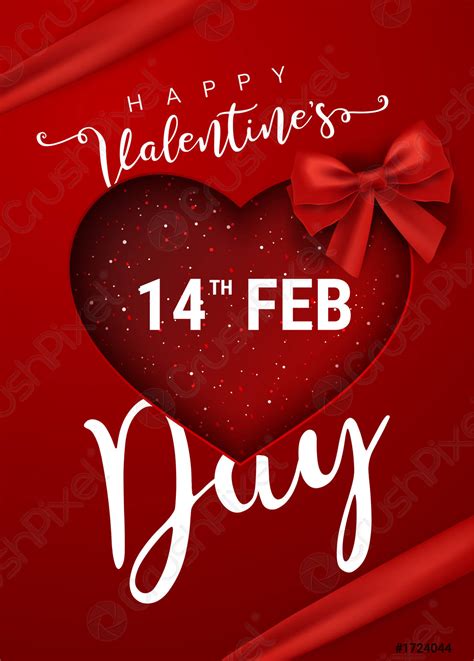 Happy Valentine's Day flyer or poster Top view - stock vector 1724044 | Crushpixel