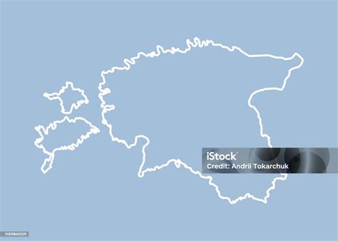 Vector Outline Map Estonia Line Border Country Stock Illustration ...