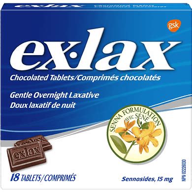 ex lax chocolated tablets gentle overnight laxative 18 tablets - Mart31