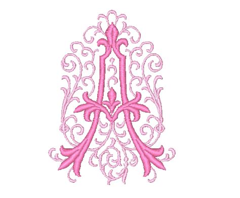 Monogram Machine Embroidery Design 2 color Font Flourish Swirl Scroll ...