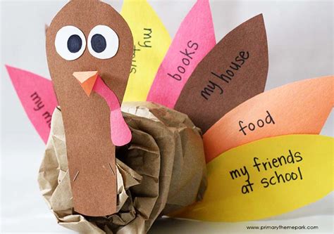 Stuffed Paper Bag Turkey Craft - Primary Theme Park