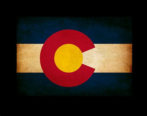 USA American Colorado State Map outline with grunge effect flag Photograph by Matthew Gibson ...