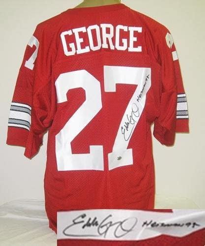 Eddie George Autographed Red Ohio State Jersey at Amazon's Sports ...