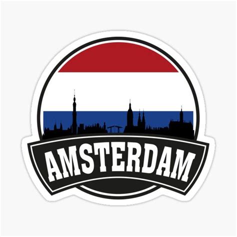 Amsterdam Netherlands Skyline Travel Souvenir Dutch Flag Sticker | Netherlands flag, Dutch flag ...