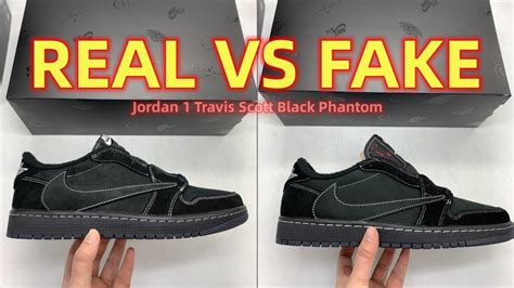 Real vs Fake Travis Scott Air Jordan 1 Black Phantom from Suplook - YouTube