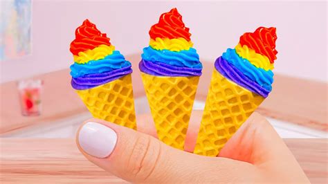 Rainbow Ice Cream 🌈🍧 Amazing Miniature Ice Cream Decorating | 1000 ...