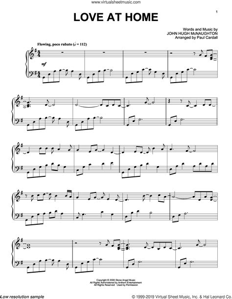 Love At Home (arr. Paul Cardall) sheet music for piano solo (PDF)