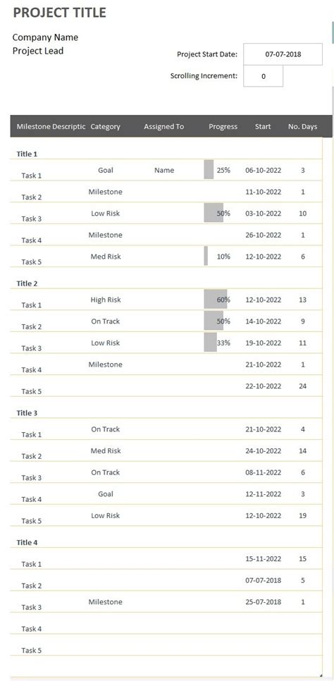 Agile Gantt Chart Template In Excel (Download.xlsx)