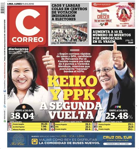 Periódico Diario Correo (Perú). Periódicos de Perú. Edición de lunes, 11 de abril de 2016 ...