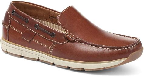 Pavers Mens Leather Cushioned Insole Slip-On Boat Shoes: Amazon.co.uk ...