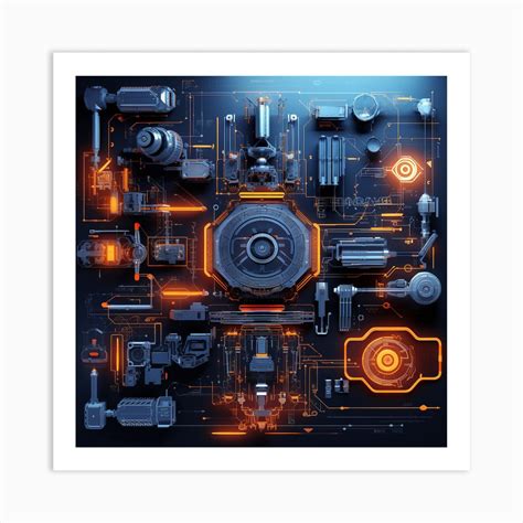 Futuristic Technology Concept Art Print by Amliga Design - Fy