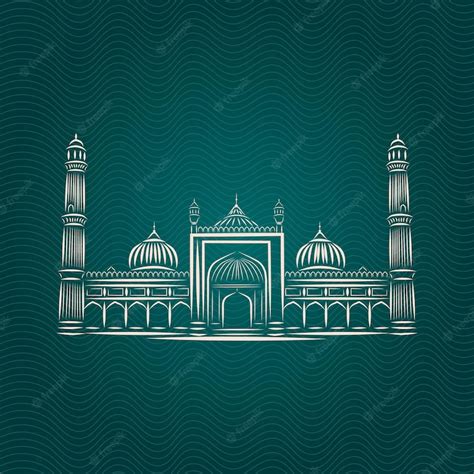 Premium Vector | Outline illustration of mosque with hand drawn vector