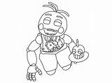 Chica Coloring Pages Toy 2 Nights At Five Freddys Sketch Page sketch template