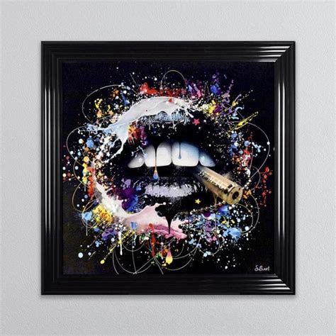 Black Lips Framed Wall Art - FRAMED ART from Fab Home Interiors UK