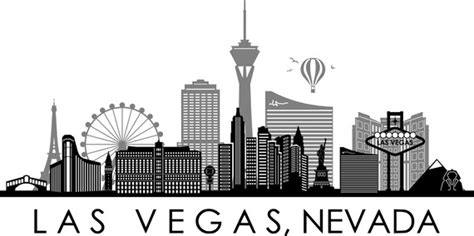 LAS VEGAS City Nevada SKYLINE Umriss Silhouette Vektor svg eps | Etsy