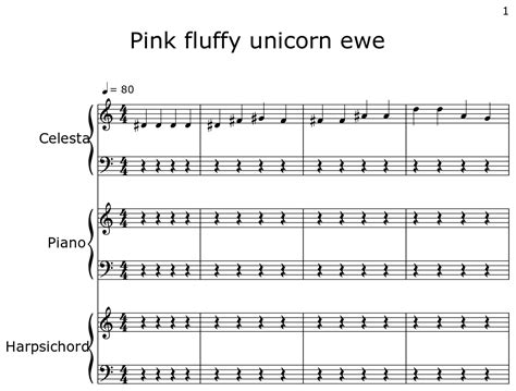 Pink fluffy unicorn ewe - Sheet music for Celesta, Piano, Harpsichord