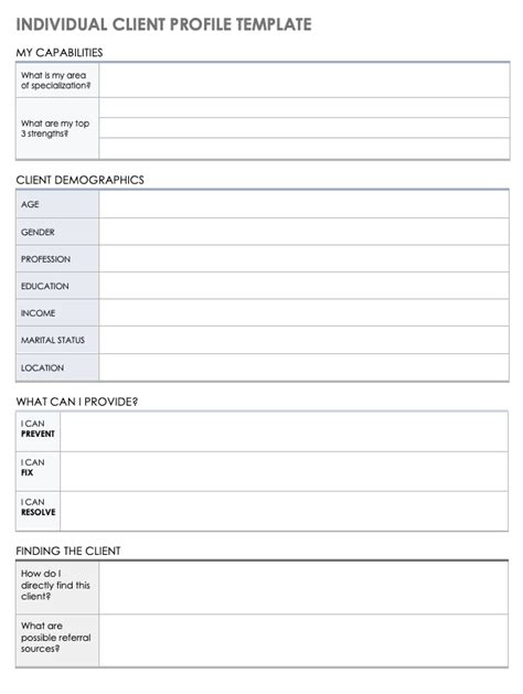 Free Client Profile Templates | Smartsheet