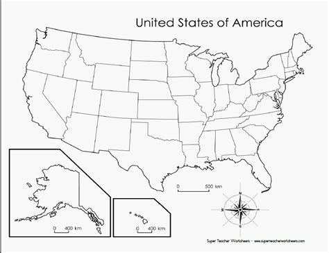 50 states map | ... link to the best printable blank map of the 50 states that I found United ...