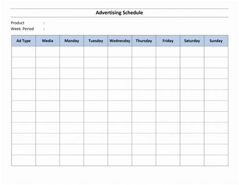 Advertising Schedule