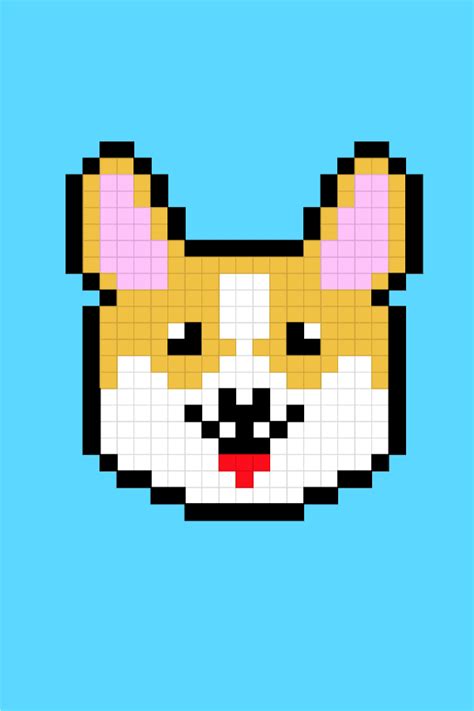 Easy pixel art dogs corgi. Pixel art facile chiens corgi. Bead Loom ...