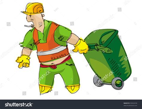 Dustman Bin Cartoon Stock Vector 95052418 - Shutterstock