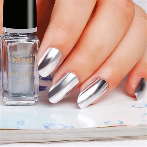 Mirror Nail Polish Plating Silver Paste Metal Color Mirror Silver Base Coat for Nail Art JUL11 ...